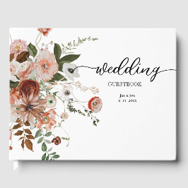 Modern Floral Bouqet Wedding Guest Book Gastenboek