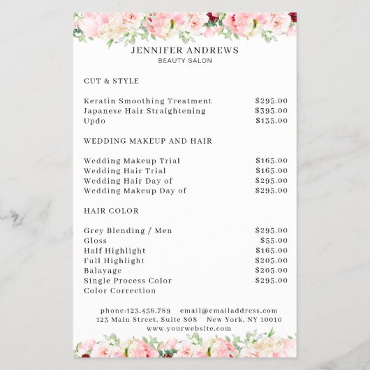Modern floral bouquet flyer (Achterkant)