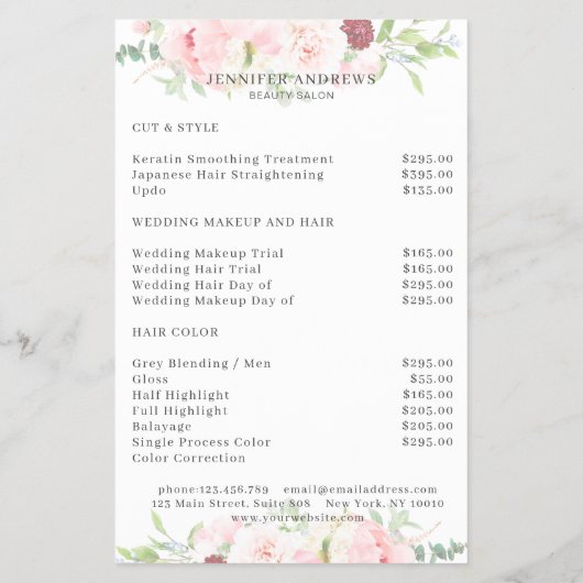 Modern floral bouquet flyer (Achterkant)