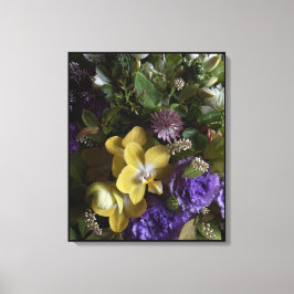 Modern Floral Bouquet Wrapped Canvas Wall Art Afdruk