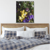 Modern Floral Bouquet Wrapped Canvas Wall Art Afdruk (Insitu (Slaapkamer))