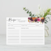 Modern Floral Bourgondië Terracotta Roze Recept Ka (Staand voorkant)