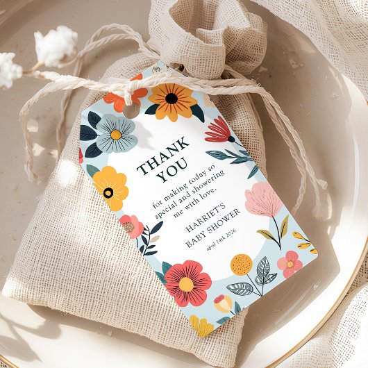 Modern Floral Boy Baby Shower Favor Cadeaulabel