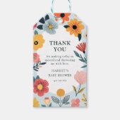 Modern Floral Boy Baby Shower Favor Cadeaulabel (Voorkant)