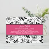 Modern Floral Bridal Shower Invitation (roze) Kaart (Staand voorkant)