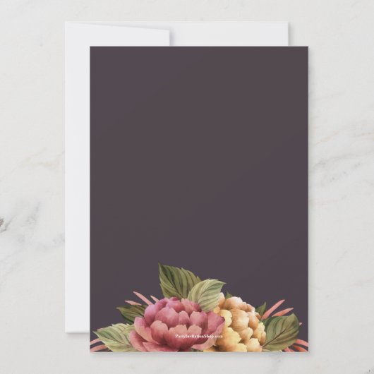 Modern Floral Bridal Shower Invitations Kaart (Achterkant)