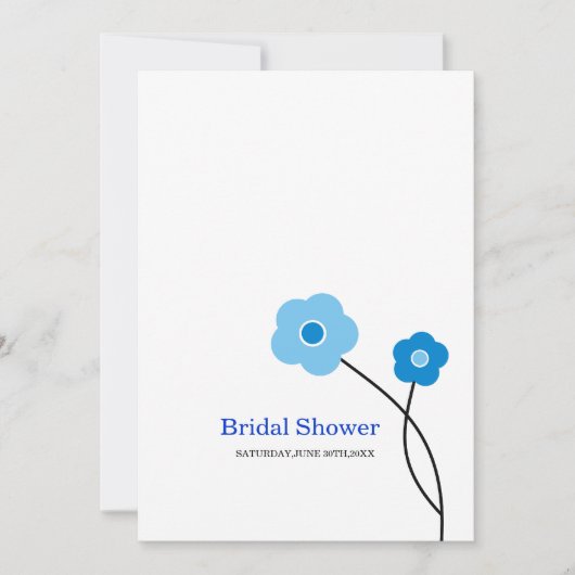 Modern Floral Bridal Shower Invitations Kaart (Voorkant)