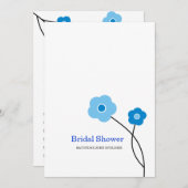 Modern Floral Bridal Shower Invitations Kaart (Voorkant / Achterkant)