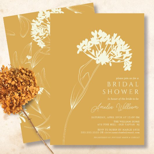 Modern Floral Bridal Shower Kaart