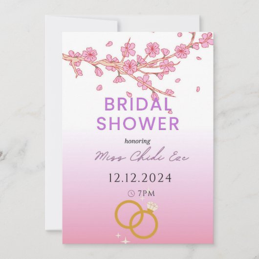 Modern Floral Bridal Shower Kaart (Voorkant)