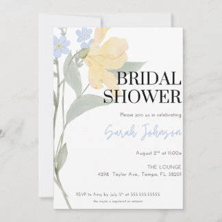 Modern Floral Bridal Shower Kaart