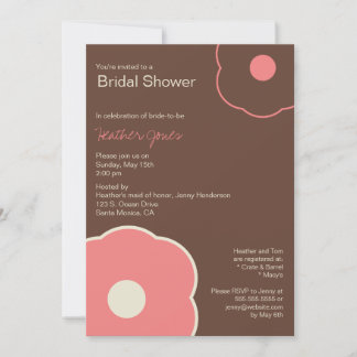 Modern Floral Bridal Shower - uitnodiging Coral Pi