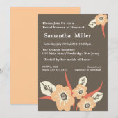 Modern Floral Bridal Shower-uitnodigingen Kaart (Voorkant / Achterkant)