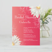 Modern Floral Bright Red Daisy Vrijgezellenfeest Kaart (Staand voorkant)