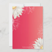 Modern Floral Bright Red Daisy Vrijgezellenfeest Kaart (Achterkant)