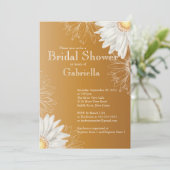 Modern Floral Brown Daisy Vrijgezellenfeest Kaart (Staand voorkant)