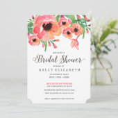 MODERN FLORAL brudal douche-uitnodiging Kaart (Staand voorkant)