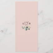 Modern Floral Burgundy Blush Greenery Wedding Menu (Achterkant)