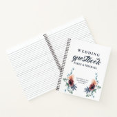 Modern Floral Burgundy Navy Peach Blush Guest Book Notitieboek (Binnen)