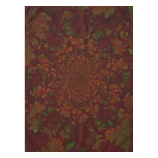 Modern Floral Burgundy Red Green Elegant Tafelkleed (Voorkant)
