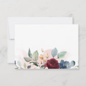 Modern Floral Burgundy Rustic Script Vrijgezellenf RSVP Kaartje (Achterkant)