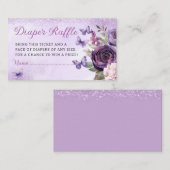 Modern Floral Butterfly Luier Raffle Baby shower Informatiekaartje (Voorkant / Achterkant)