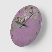 Modern Floral Butterfly w Abstranct Flower Blossom Ronde Klok (Hoek)
