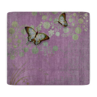 Modern Floral Butterfly w Abstranct Flower Blossom Snijplank