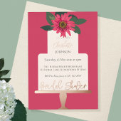 Modern Floral Cake Vrijgezellenfeest Gold Folie Uitnodiging