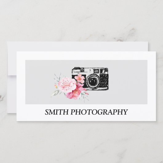Modern Floral Camera Fotograaf Cadeaubon (Voorkant)