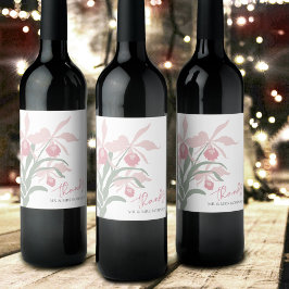 Modern floral Cattleya orchid dusty pink wedding Wijn Etiket