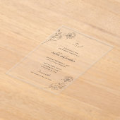 Modern Floral Chic Monogram Acryl Uitnodigingen (Laagn)