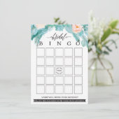 Modern Floral Chic Vrijgezellenfeest Bingo Informatiekaartje (Staand voorkant)