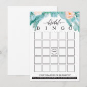 Modern Floral Chic Vrijgezellenfeest Bingo Informatiekaartje (Voorkant / Achterkant)