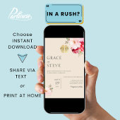 Modern Floral Chinees Bruiloft Dubbel Geluk Kaart