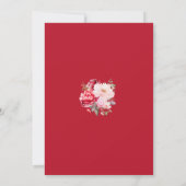 Modern Floral Chinees Bruiloft Dubbel Geluk Kaart (Achterkant)