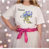 Modern Floral Chinoiserie High-Heel Bloemenmeisje T-shirt