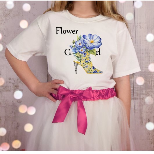 Modern Floral Chinoiserie High-Heel Bloemenmeisje T-shirt