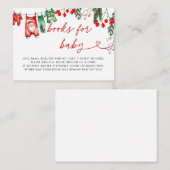 Modern Floral Christmas Baby shower Boeken voor Ba Informatiekaartje (Voorkant / Achterkant)