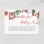 Modern Floral Christmas Baby shower Boeken voor Ba Informatiekaartje (Voorkant)