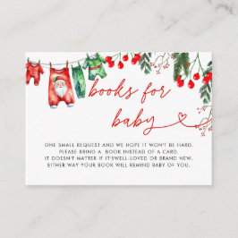 Modern Floral Christmas Baby shower Boeken voor Ba Informatiekaartje