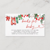 Modern Floral Christmas Baby shower Boeken voor Ba Informatiekaartje (Voorkant)