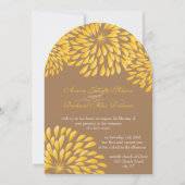 Modern Floral Chrysanthemum Grey and Yellow Kaart (Voorkant)
