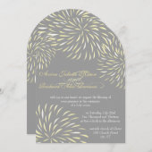 Modern Floral Chrysanthemum Grey and Yellow Kaart (Voorkant / Achterkant)