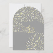 Modern Floral Chrysanthemum Grey and Yellow Kaart (Achterkant)