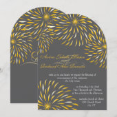 Modern Floral Chrysanthemum Grey and Yellow Kaart (Voorkant / Achterkant)