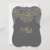 Modern Floral Chrysanthemum Grey and Yellow Kaart (Achterkant)
