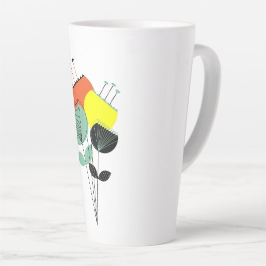 Modern Floral Coffee Mok (Rechterhoek)