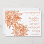 Modern Floral Coral Dahlia Wedding Invitations Kaart (Voorkant)