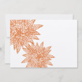 Modern Floral Coral Dahlia Wedding Invitations Kaart (Achterkant)